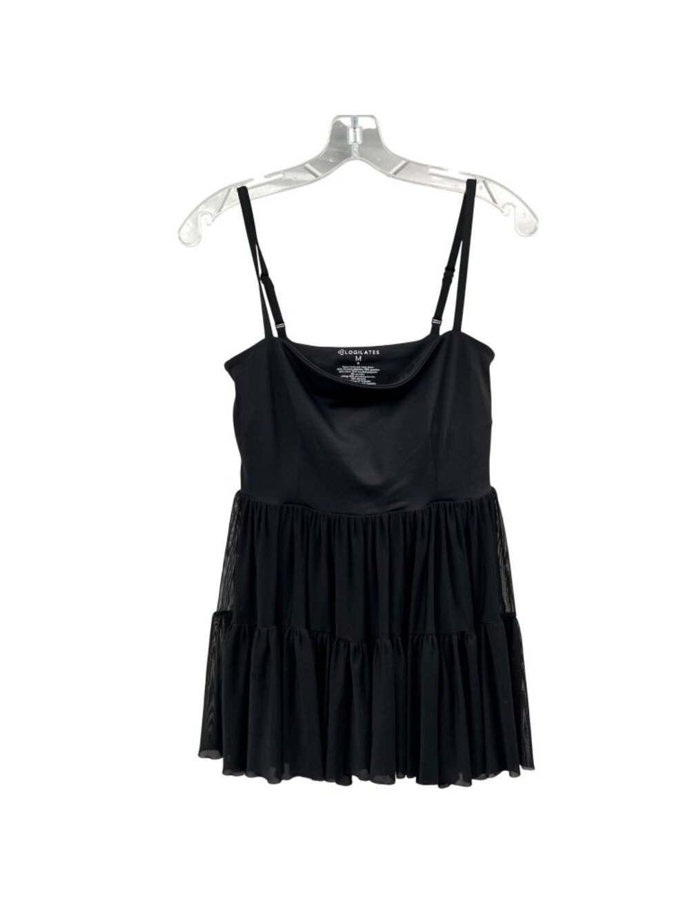 Blogilates Ballerina Mini Active Dress Sleeveless Ruffle Hem Black Size Medium